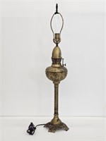 BRASS OIL LAMP STYLE TABLE LAMP - 33" ALL - WORKS