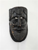 HAND CARVED AFRICAN MASK - 11" TALL X 5.5" WIDE