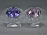 2 ROSENTHAL DIAMOND PAPER WEIGHTS - 2" WIDE