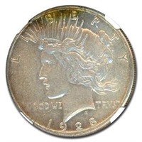 1928-S Peace Dollar AU-58 NGC