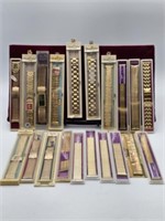 20 MENS WATCHBANDS WITH GOLD TONE - NEW OLD STOCK