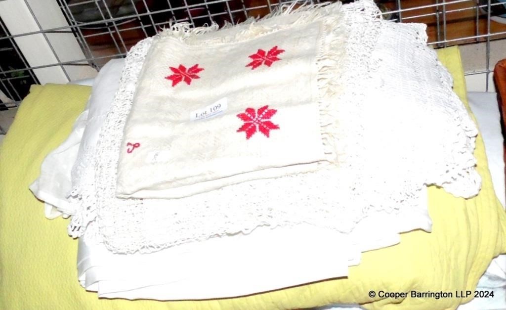 Vintage Collection of Linens and Doilies.