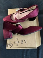 Womans Red Velvet Shoes Size 8.5