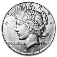 Peace Silver Dollar Almost Uncirculated 1927-S