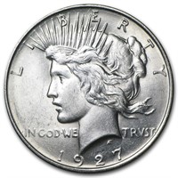 Peace Silver Dollar Almost Uncirculated 1927-D