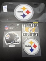 PITTSBURGH STEELERS LICENSE PLATE AND STICKER LOT