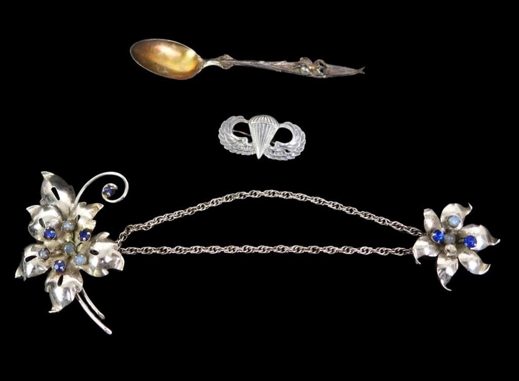 STERLING SILVER JEWELRY AND SPOON