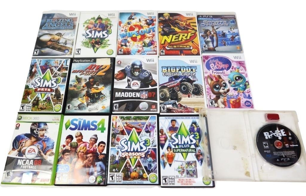 WII GAME LOT AND PS3 GAME