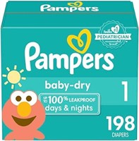Diapers Size 1, 198 count - Pampers Baby Dry Dispo