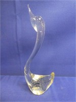 Controlled Bubble Art Glass Swan