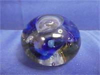 Signed Blue Paper Weight