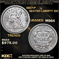 ***Auction Highlight*** 1857-p Seated Liberty Dime
