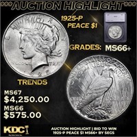 ***Auction Highlight*** 1925-p Peace Dollar 1 Grad