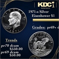Proof 1971-s Silver Eisenhower Dollar $1 Graded pr