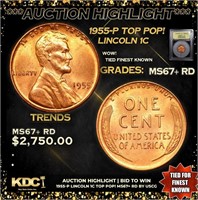 ***Auction Highlight*** 1955-p Lincoln Cent TOP PO