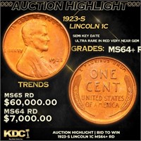 ***Auction Highlight*** 1923-s Lincoln Cent 1c Gra