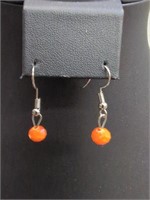 Orange ball earrings