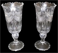 pair Towle crystal pedestal vases 16"h
