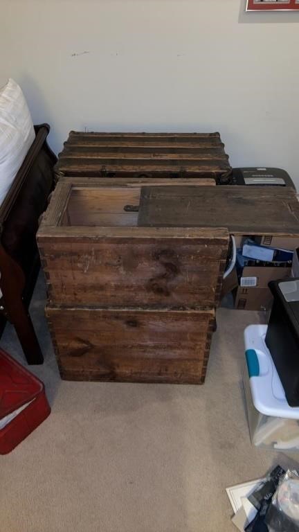 Trunk and two dovetail boxes