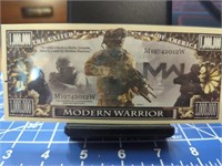 Modern warrior million Dollar Bank note