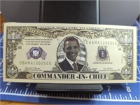 Commander-in-chief Barack Obama million bank note
