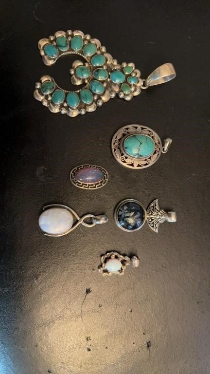 Group of Sterling Pendants & Pins