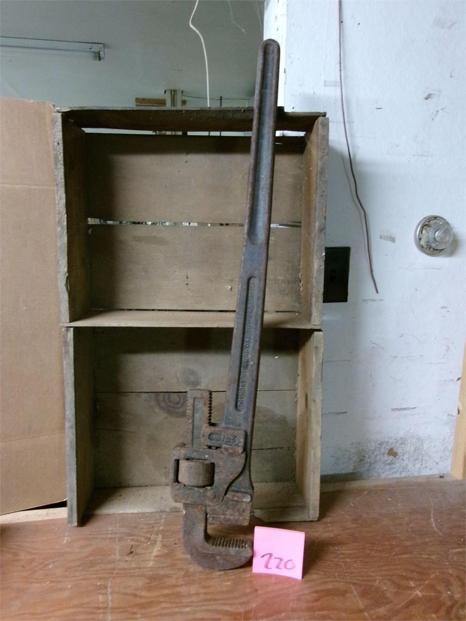 Vintage Large pipe wrench 30"