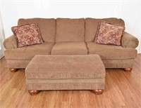 Upholstered Couch w/ Ottoman