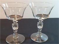 2pc Rare Rhine Eagle Stem Wine Glass Colonial Insp
