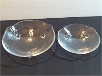 2pc Clear Footed Bowls Serving Dishes