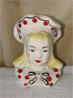 Vintage Little Dutch Girl head vase / planter-