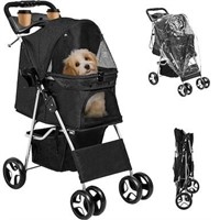 Dextrus 4 Wheels Dog Stroller for Medium