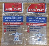 Vintage hard plastic sports card holders