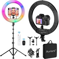18 RGB Ring Light with Tripod for Video