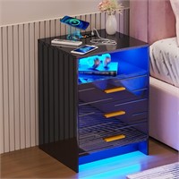 LED Nightstand with Charging Station  24 Color
