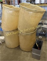 (4) fiberglass barrels, incomplete stainless