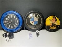 Sterling & Noble Neon Clock, BMW Watch &
