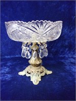 Hollywood Regency Footed Bowl with Lusters