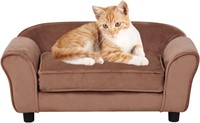 Small Dog/Cat Velvet Sofa Bed (Brown)