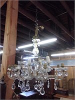 English Wired Crystal 8 Arm Chandelier