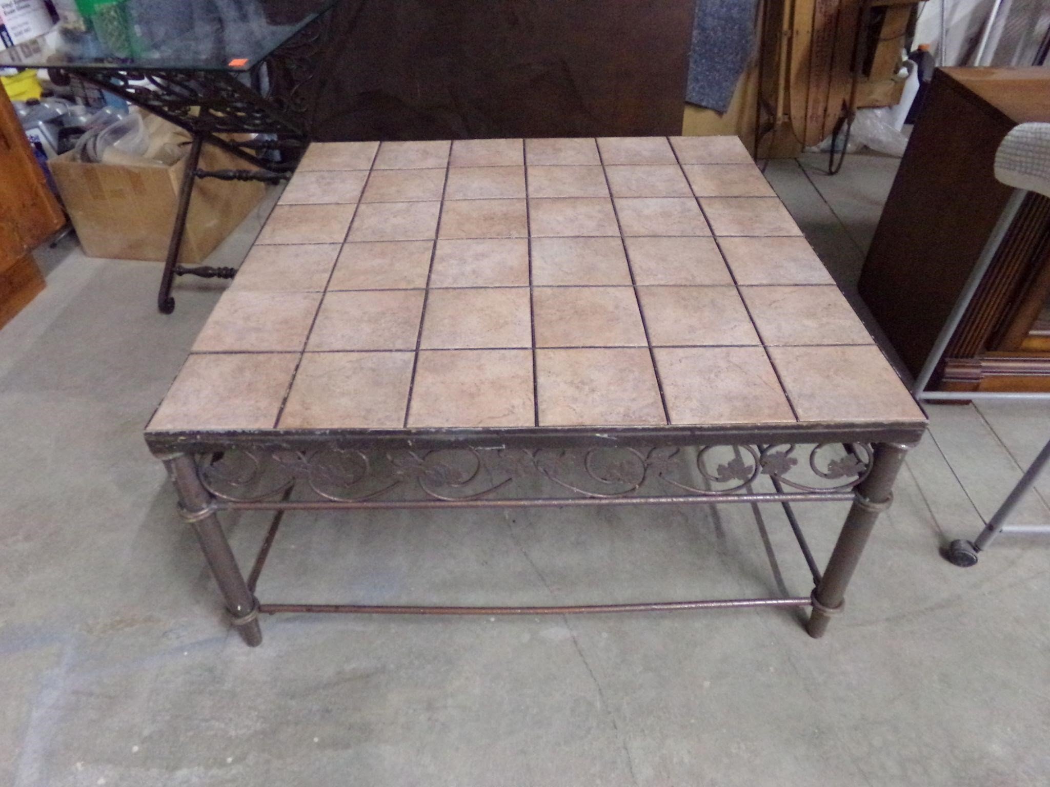 Tile top coffee table 40" square
