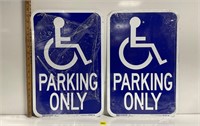 Metal Handicap Parking Only Signs