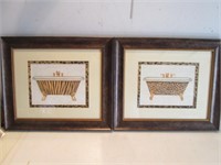 SET OF 2 BATHROOM WALL DECOR / PICTURES