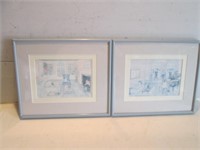 PAIR OF PICTURES PRINT BY HELEN DOWNING HUNTER