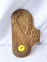Carved Wood Save At Sears Cribbage Board