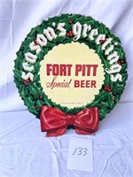 Fort Pitt Beer Cardboard Sign