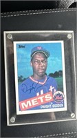 Dwight Doc Gooden Signed 1985 topps rc