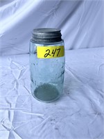 Mason 1858 Blue/Green Jar