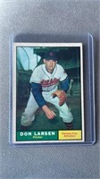 1961 Topps Baseball Don Larsen - Kansas City Athle