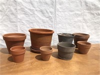 8 Various Terracotta Planters